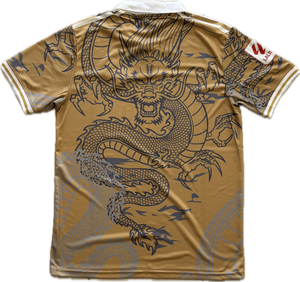 Real Madrid "Dragon" Men's Soccer Kit (Jersey + Shorts Set) - Gold