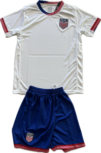 USMNT USA Men's Soccer Jersey and Shorts Set - Blue White Classic