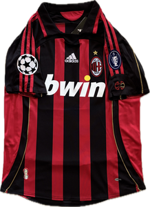 Kaka Jersey AC Milan 06-07 Retro Football Soccer Jersey Football Champions League Red Black UCL MENS