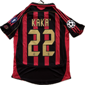 Kaka Jersey AC Milan 06-07 Retro Football Soccer Jersey Football Champions League Red Black UCL MENS
