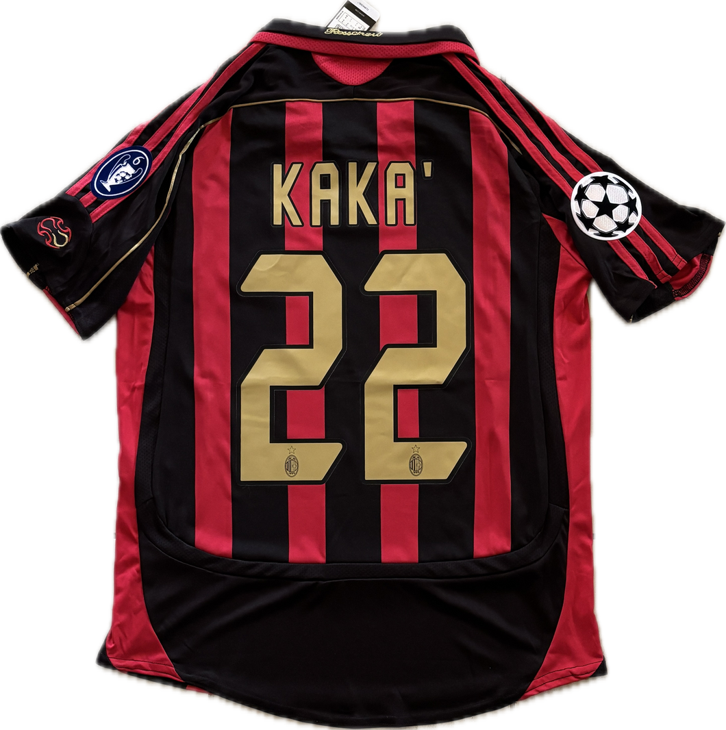Kaka Jersey AC Milan 06-07 Retro Football Soccer Jersey Football Champions League Red Black UCL MENS