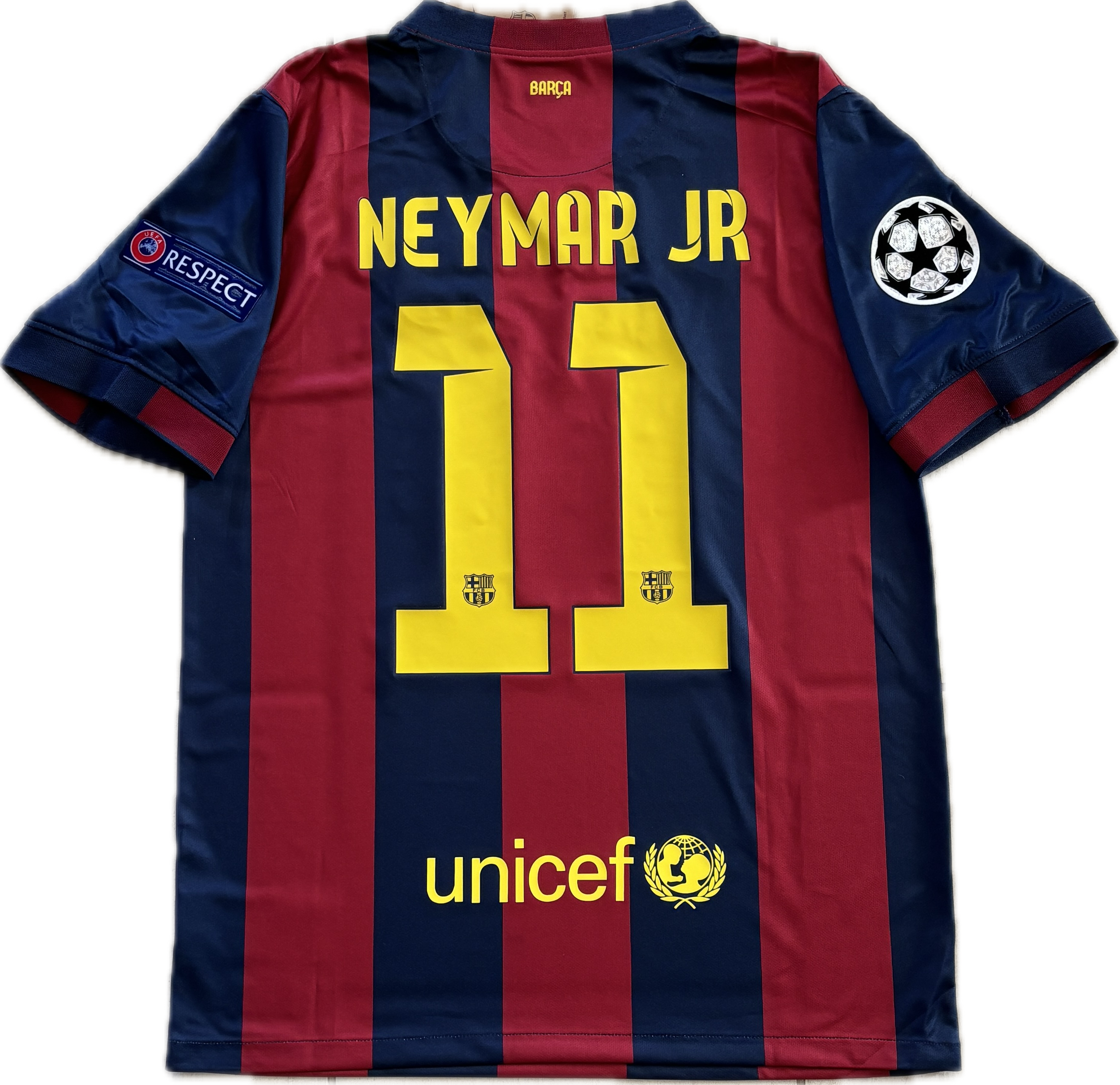 FC Barcelona NEYMAR JR 11番 2015-16 新品未使用 2015-16 FC Barcelona Home Jersey NEYMAR JR #11 Men's Size M