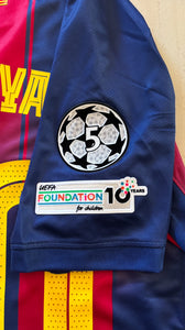  "Lamine Yamal #10 FC Barcelona Nike 2025-26 Home Jersey Front View - Champions League 5 Star Badge, Official Nike Swoosh, Authentic Barcelona Crest with Blaugrana Colors"
