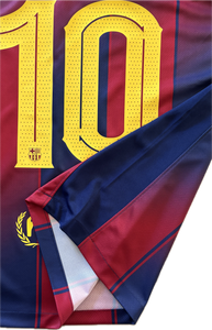 "Lamine Yamal #10 FC Barcelona Nike 2025-26 Champions League Jersey Full Product Shot - Official Home Kit with 5 Star Badge, Player Font, Authentic Blaugrana Colors" side view 
