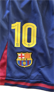 Blue sports jersey with yellow number 10 and FC Barcelona logo "FC Barcelona Youth Home Kit 2025-26 - Complete Yamal #10 Soccer Set"
