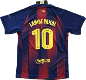 "FC Barcelona Youth Home Kit 2025-26 - Jersey Back with Yamal #10" Back View