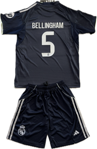 Bellingham #5 Real Madrid 2025-26 Youth Away Kit (Jersey + Shorts) Adidas Champions