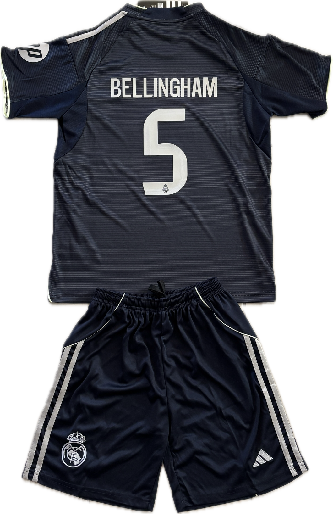 Bellingham #5 Real Madrid 2025-26 Youth Away Kit (Jersey + Shorts) Adidas Champions