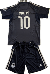 Mbappé #10 Real Madrid 2025-26 Youth Away Kit (Jersey + Shorts) Adidas