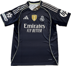 Mbappé #10 Real Madrid 2025-26 Adidas Away Jersey with Intercontinental & Champions League Patches