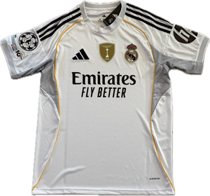 Real Madrid 2025-26 Adidas Home Jersey with Intercontinental & 15x Champions League Patches