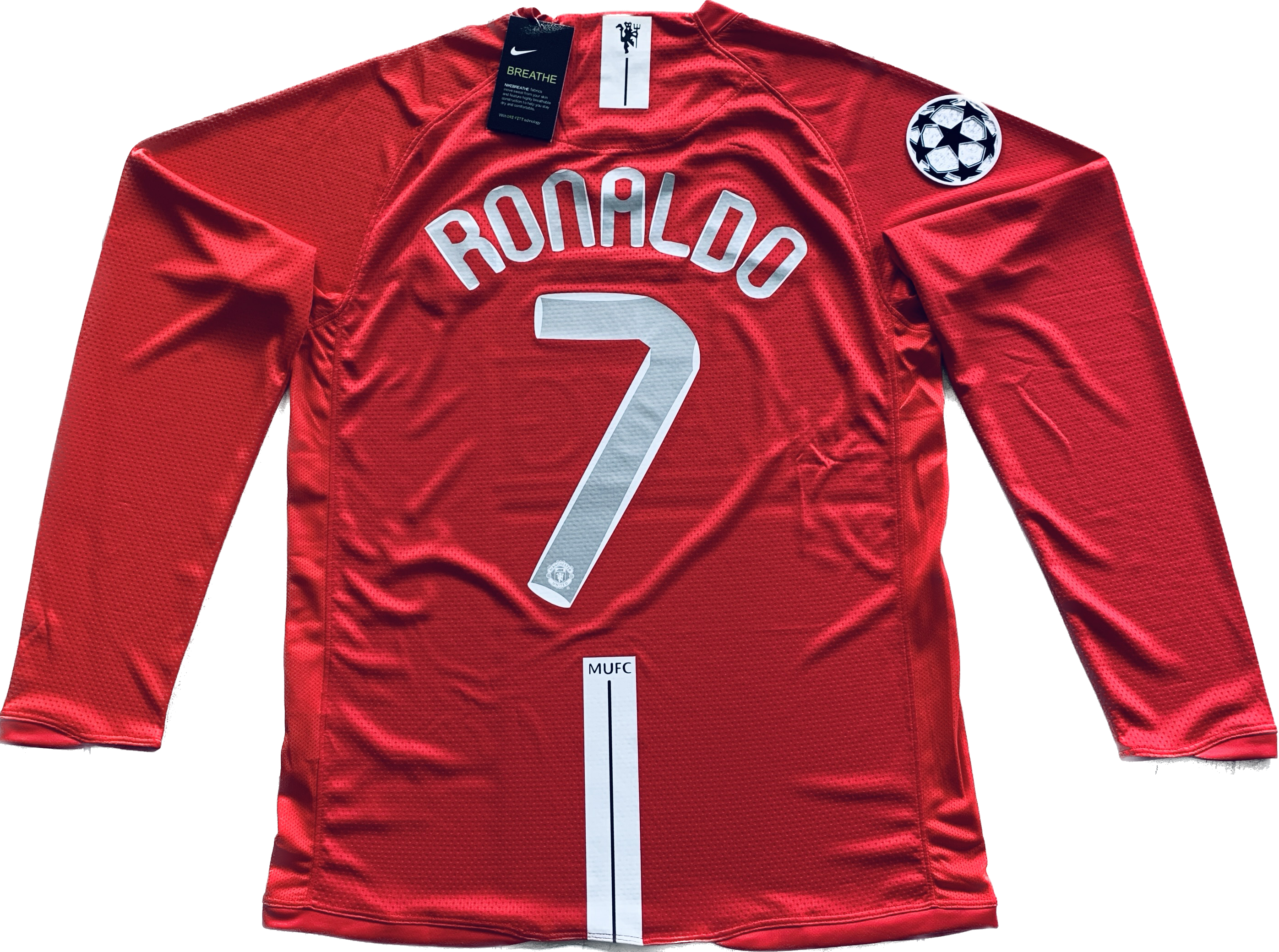 Retro Cristiano Ronaldo 2007 2008 UCL Final Manchester United Nike Lon Football Patch King