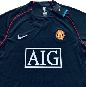 Manchester United 2007/2008 Cristiano Ronaldo Black Long Sleeve Soccer Jersey Away Champions League