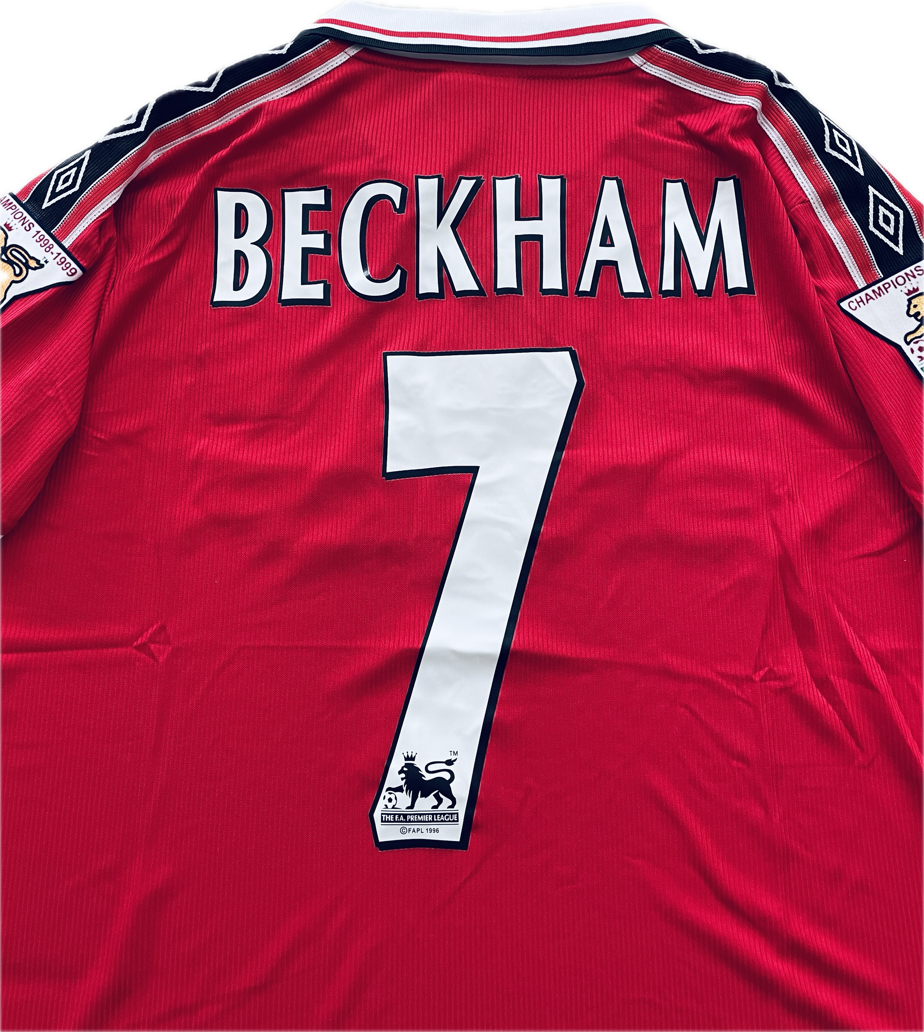 Score Draw Manchester United jersey 7 David Beckham 1998/99 Champions  League winners Sharp men's S/M/L/XL/XXL shirt buy & order cheap online shop  -  retro, vintage & old football shirts & jersey