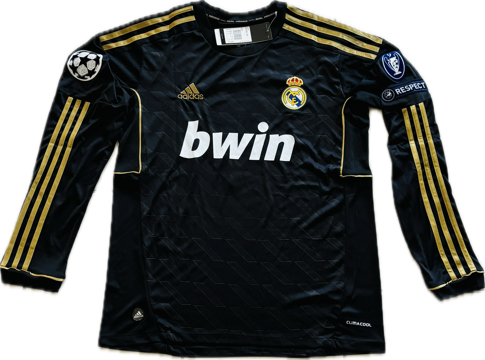 Cristiano Ronaldo 2011 12 Real Madrid Adidas Away Black long sleeve UC Football Patch King