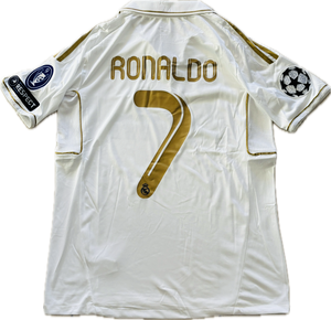 Cristiano Ronaldo 2011-12 Real Madrid Adidas White short sleeve UCL champions league jersey