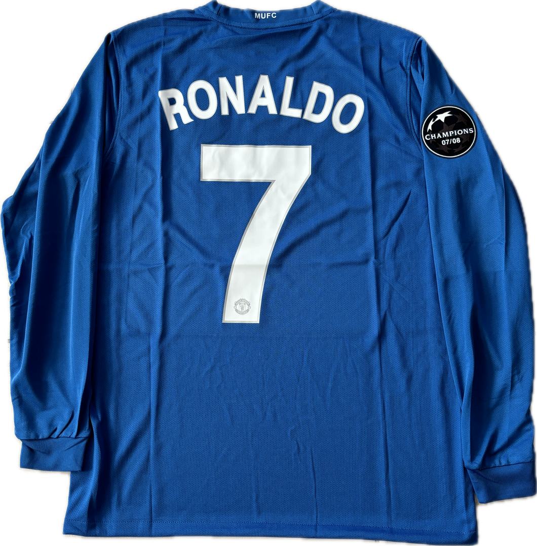 Manchester United Cristiano Ronaldo Soccer Jersey Nike Blue 07/08 Long Sleeve Ballstar Men