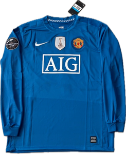 Manchester United Cristiano Ronaldo Soccer Jersey Nike Blue 07/08 Long Sleeve Ballstar Men