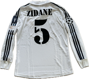 Zidane # 5 Real Madrid 2002-2003 Adidas Retro Classic UCL Final Long Sleeve Jersey