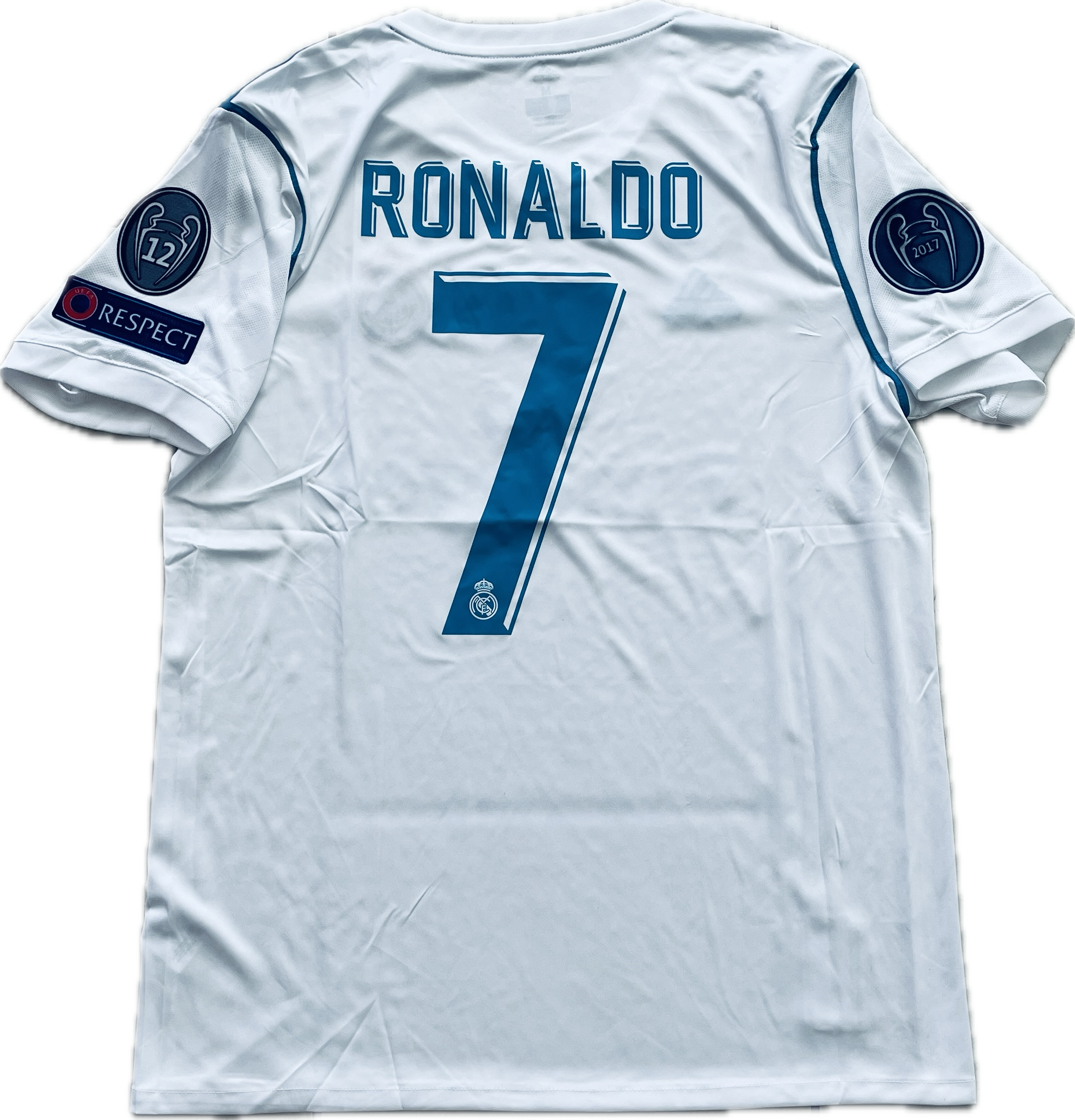 新品正規品Real Madrid Ronaldo 7 ユニフォーム Cristiano Ronaldo #7 2017-2018 Real Madrid Home Jersey UCL