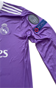 Ronaldo Jersey #7 Madrid 2016-2017 Adidas Real Madrid Long Sleeve Soccer Jersey Champions Cardiff MENS UCL