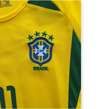 Load image into Gallery viewer, Ronaldinho 11 Brazil Nike National Football Team MENS Yellow 2002 World Cup Soccer Jersey Korea Japan MENS
