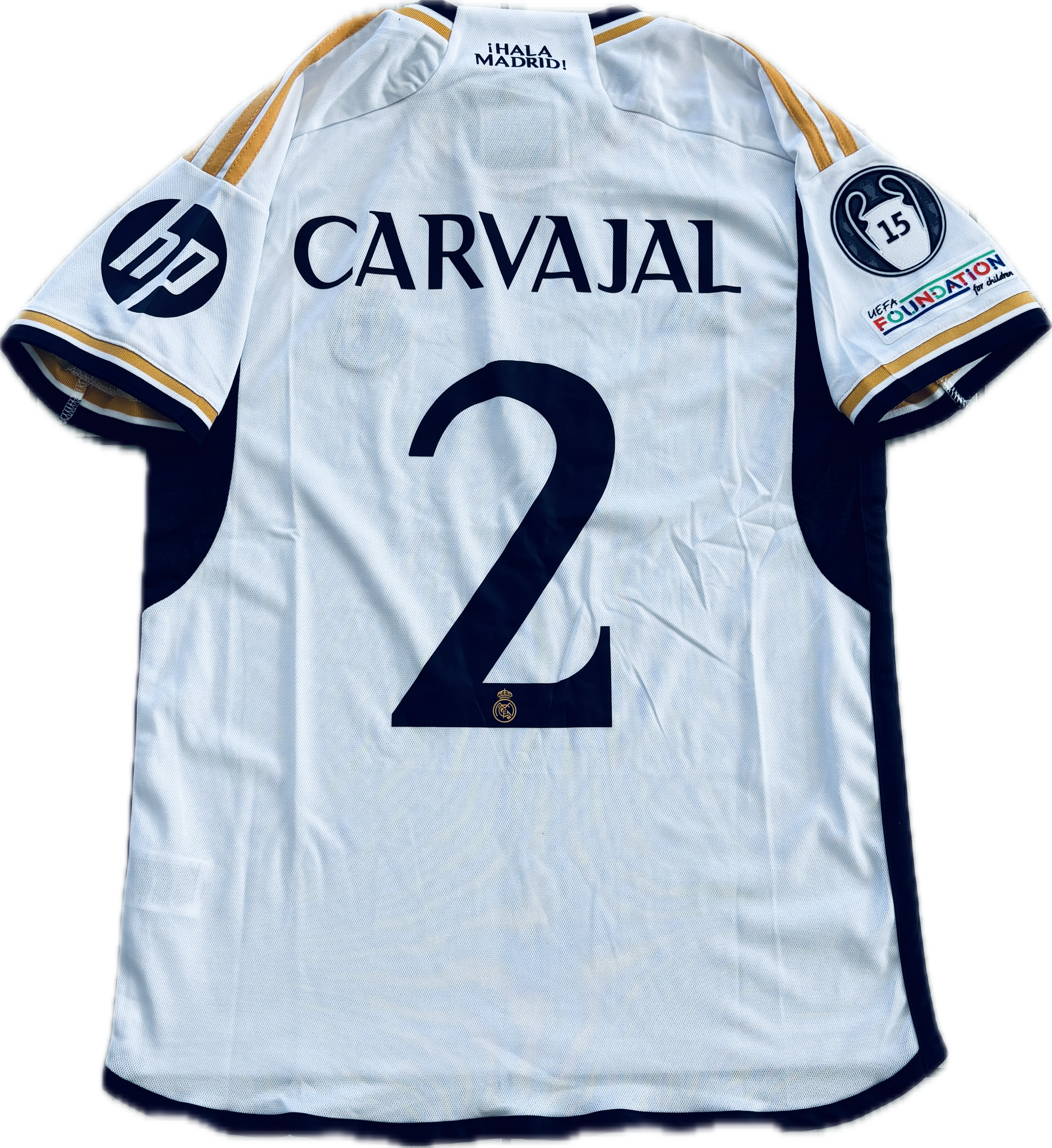 Dani Carvajal 2 Real Madrid 2023/24 Home Jersey 15 champions Dani Carvajal 2 Real Madrid 2023/24 Home Jersey 15 champions