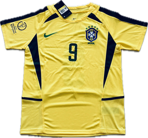 Ronaldo 9 Brazil Nike National Football Team Yellow 2002 World Cup Jersey Korea Japan
