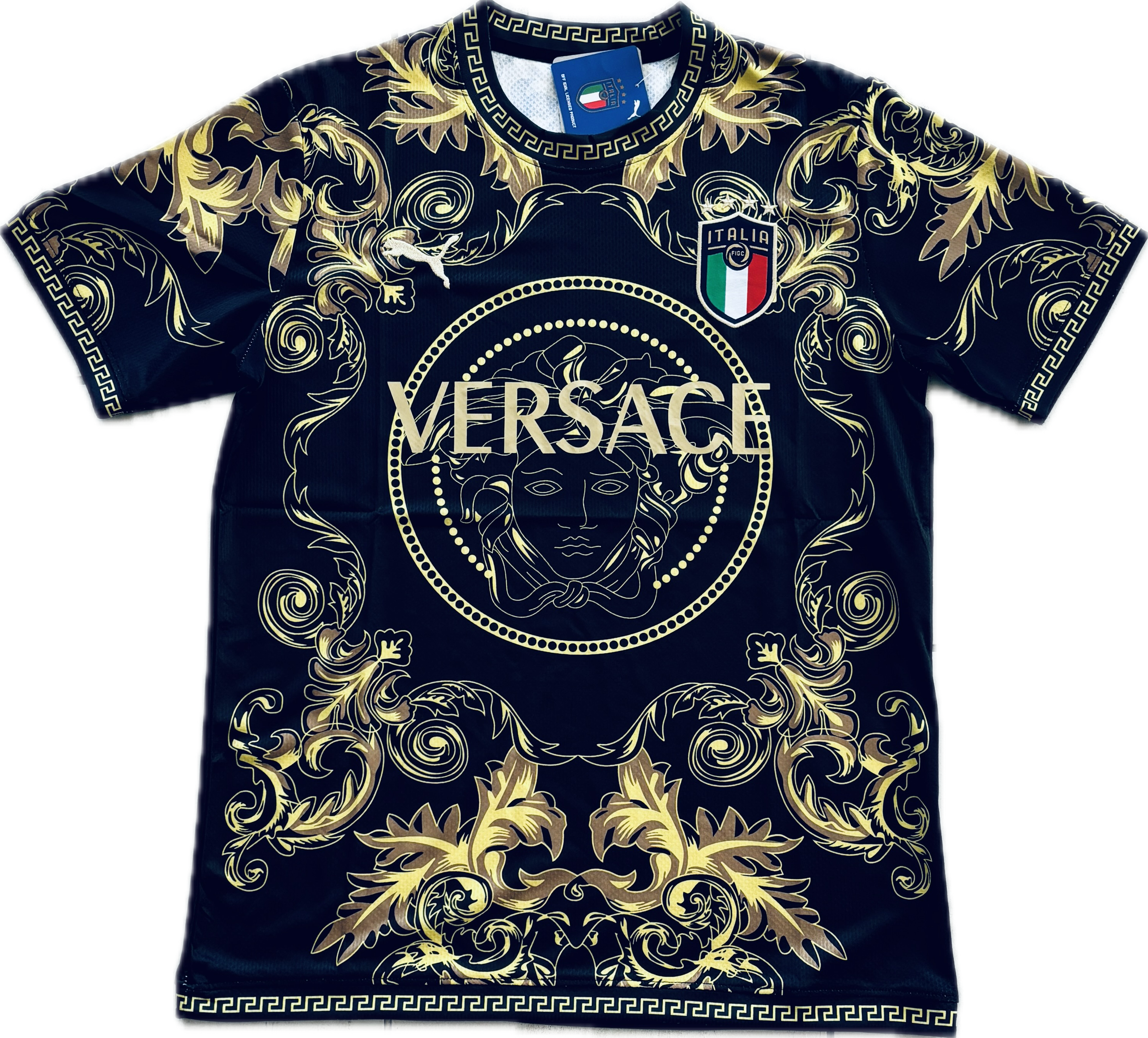 Italy Puma 2023 2024 Versace Soccer World Cup Jersey FIFA Medusa – Football  Patch King