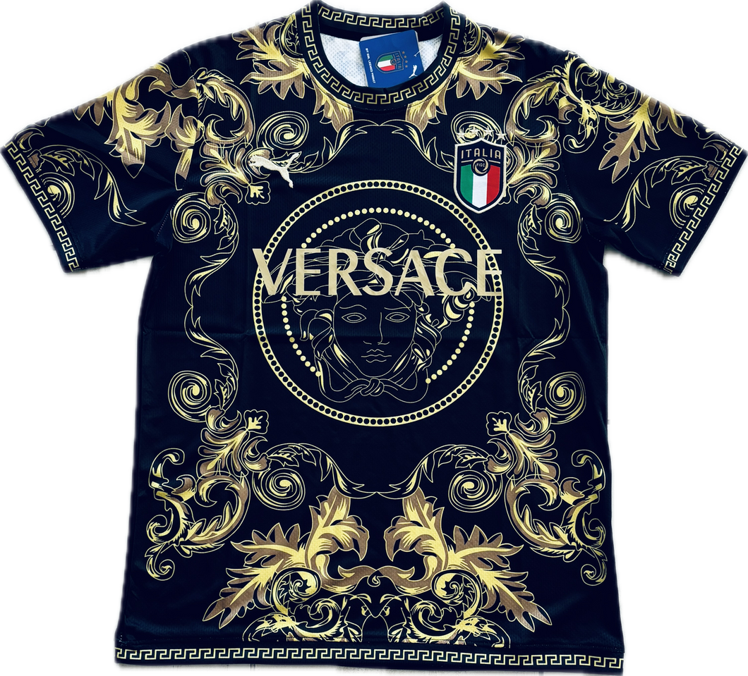 Italy Puma 2023 2024 Versace Soccer World Cup Jersey FIFA Medusa