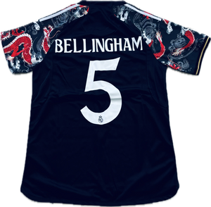 Jude Bellingham Real Madrid 2023/24 Home Jersey Yakuza Tattoo design Japan champions league Soccer