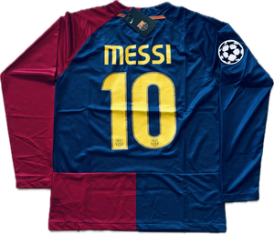 Messi 10 FC Barcelona 2009 Nike Final Roma Champions League Long Sleeve Football Soccer Jersey