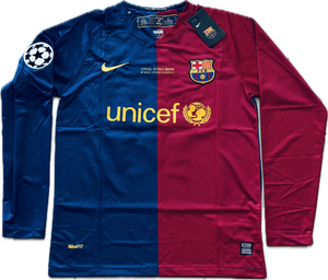 Messi 10 FC Barcelona 2009 Nike Final Roma Champions League Long Sleeve Football Soccer Jersey