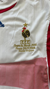 2006 Adidas France World Cup Zinedine Zidane  MENS Jersey Shirt Away Kit Vinatge Retro Embroidered Gold