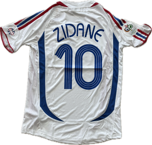 2006 Adidas France World Cup Zinedine Zidane  MENS Jersey Shirt Away Kit Vinatge Retro Embroidered Gold