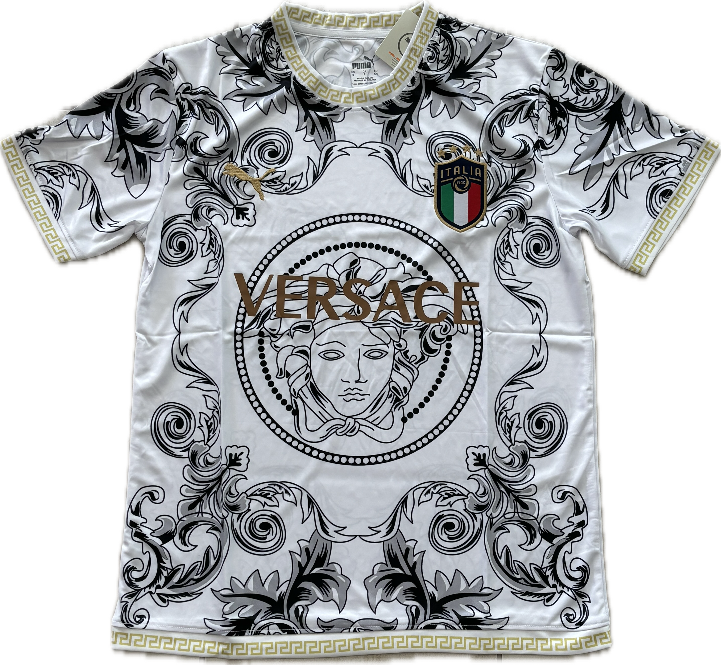 Italy Puma 2023 2024 Versace Soccer World Cup Jersey FIFA White