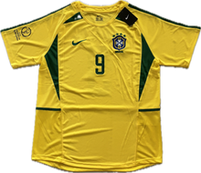 Load image into Gallery viewer, Ronaldo 9 Brazil Nike National Football Team Yellow 2002 World Cup Soccer Jersey Korea Japan
