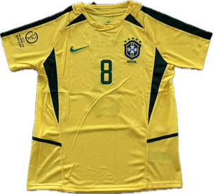 Kaka 8 Brazil Nike  National Football Team Yellow 2002 World Cup Soccer Jersey Football Korea Japan