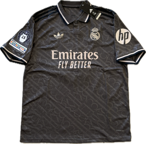 Kylian Mbappe 9 Real Madrid 2023/24 Home Jersey 15 champions league Black third UCL MENS champions league Soccer jersey