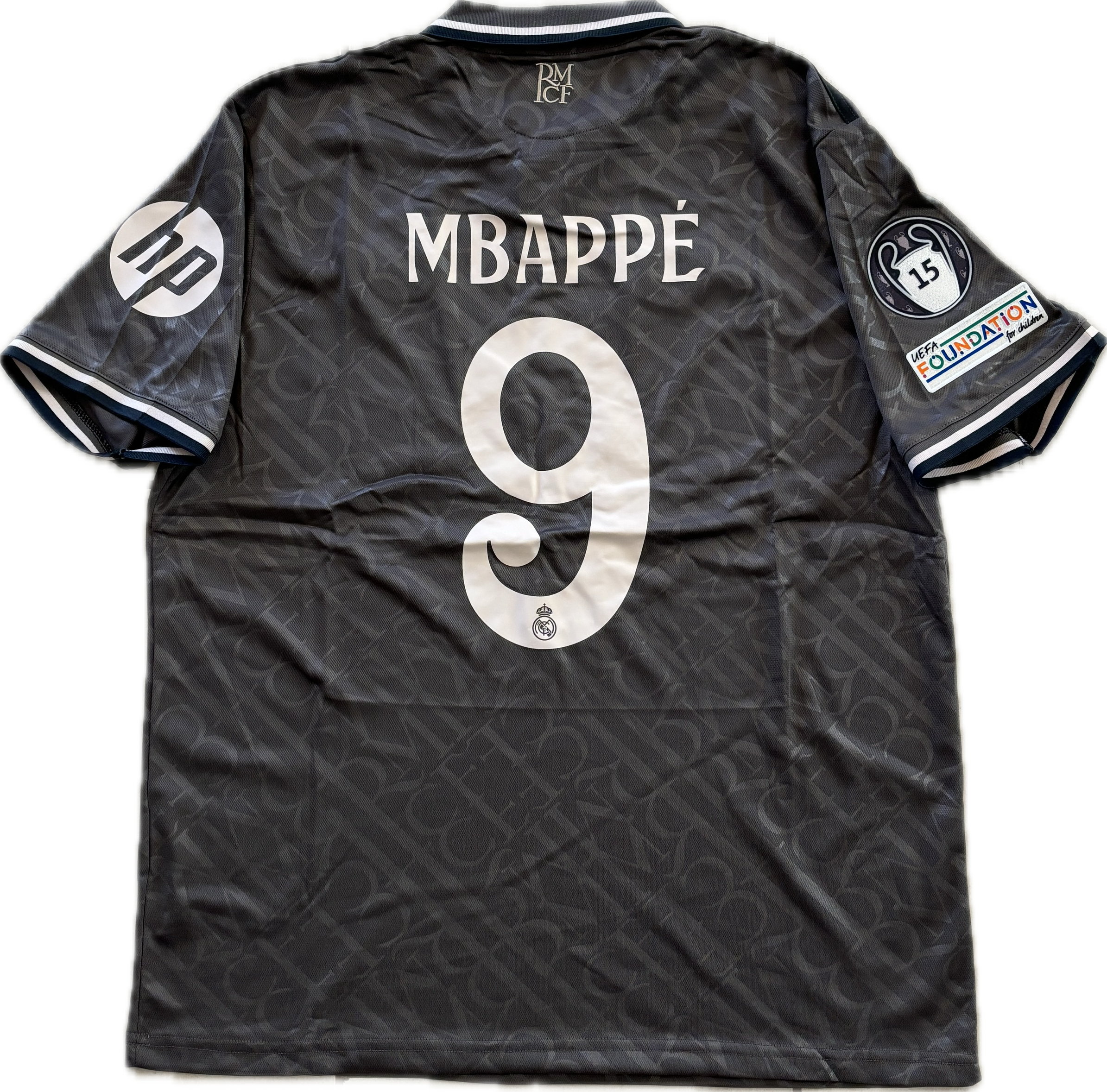 Kylian Mbappe 9 Real Madrid 2023/24 Home Jersey 15 champions