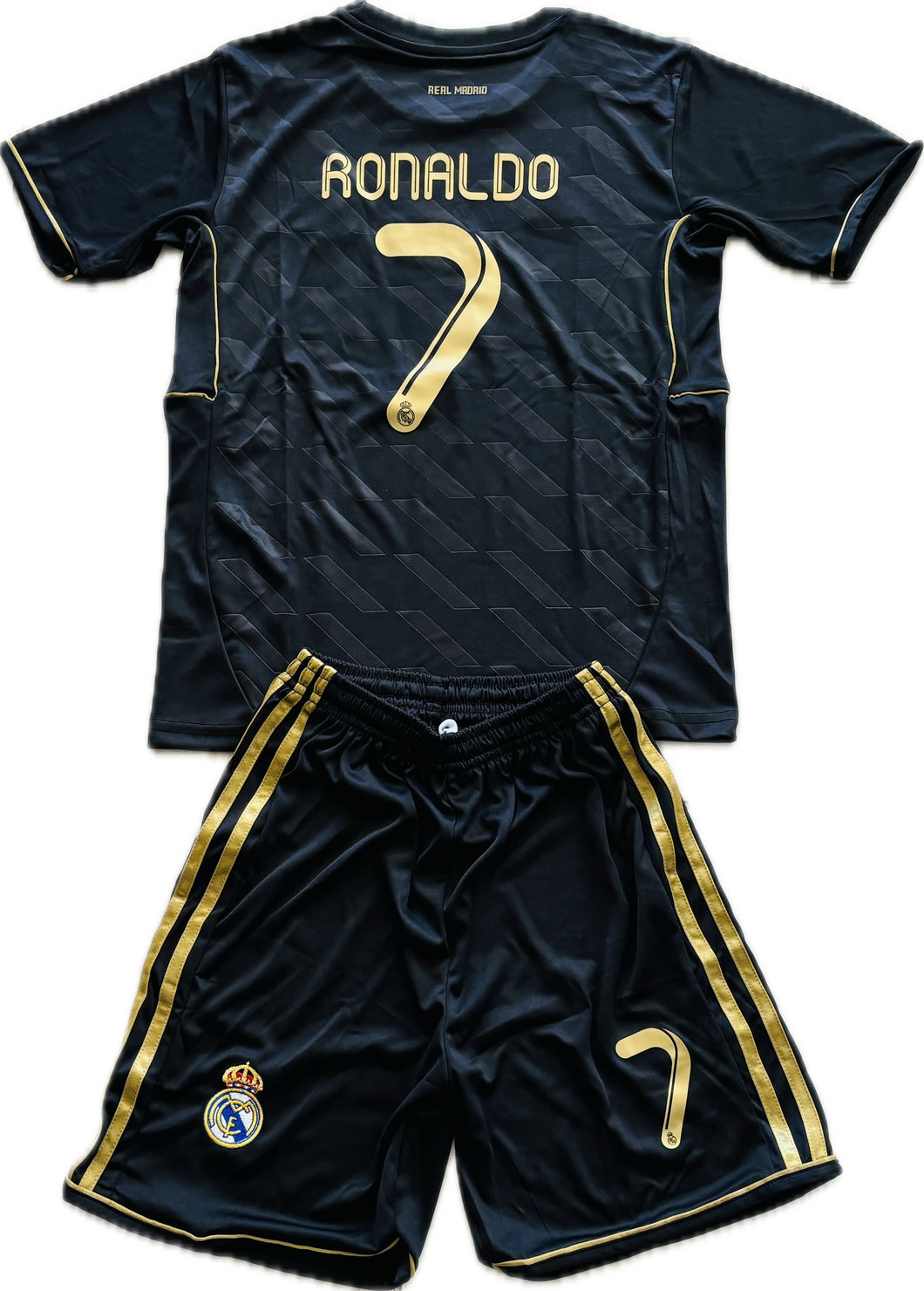 Cristiano Ronaldo 2011-12 Real Madrid Adidas Away Black long sleeve UCL champions league jersey YOUTH