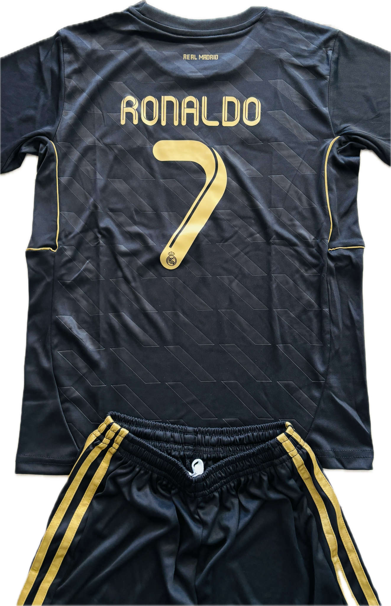 Cristiano Ronaldo 2011 12 Real Madrid Adidas Away Black short sleeve U Football Patch King