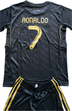 Load image into Gallery viewer, Cristiano Ronaldo 2011-12 Real Madrid Adidas Away Black long sleeve UCL champions league jersey YOUTH
