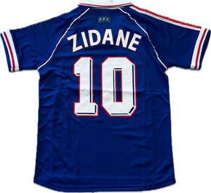 1998 Adidas France World Cup Zinedine Zidane MENS Jersey Shirt Away Kit Vinatge Retro Brazil FFF