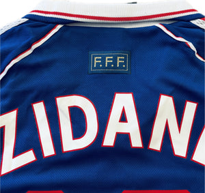 1998 Adidas France World Cup Zinedine Zidane MENS Jersey Shirt Away Kit Vinatge Retro Brazil FFF