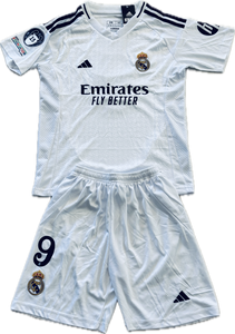 Kylian Mbappe 9 Real Madrid 2023/24 Home YOUTH ADIDAS Jersey 15 champions league White UCL champions league Soccer jersey