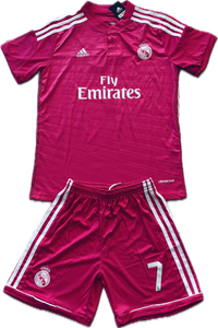 Ronaldo Jersey #7 Madrid 2014-2015 Adidas Real Madrid Soccer Jersey Champions Pink YOUTH