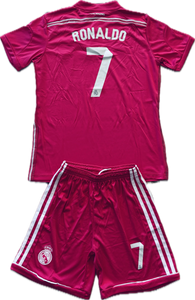 Ronaldo Jersey #7 Madrid 2014-2015 Adidas Real Madrid Soccer Jersey Champions Pink YOUTH