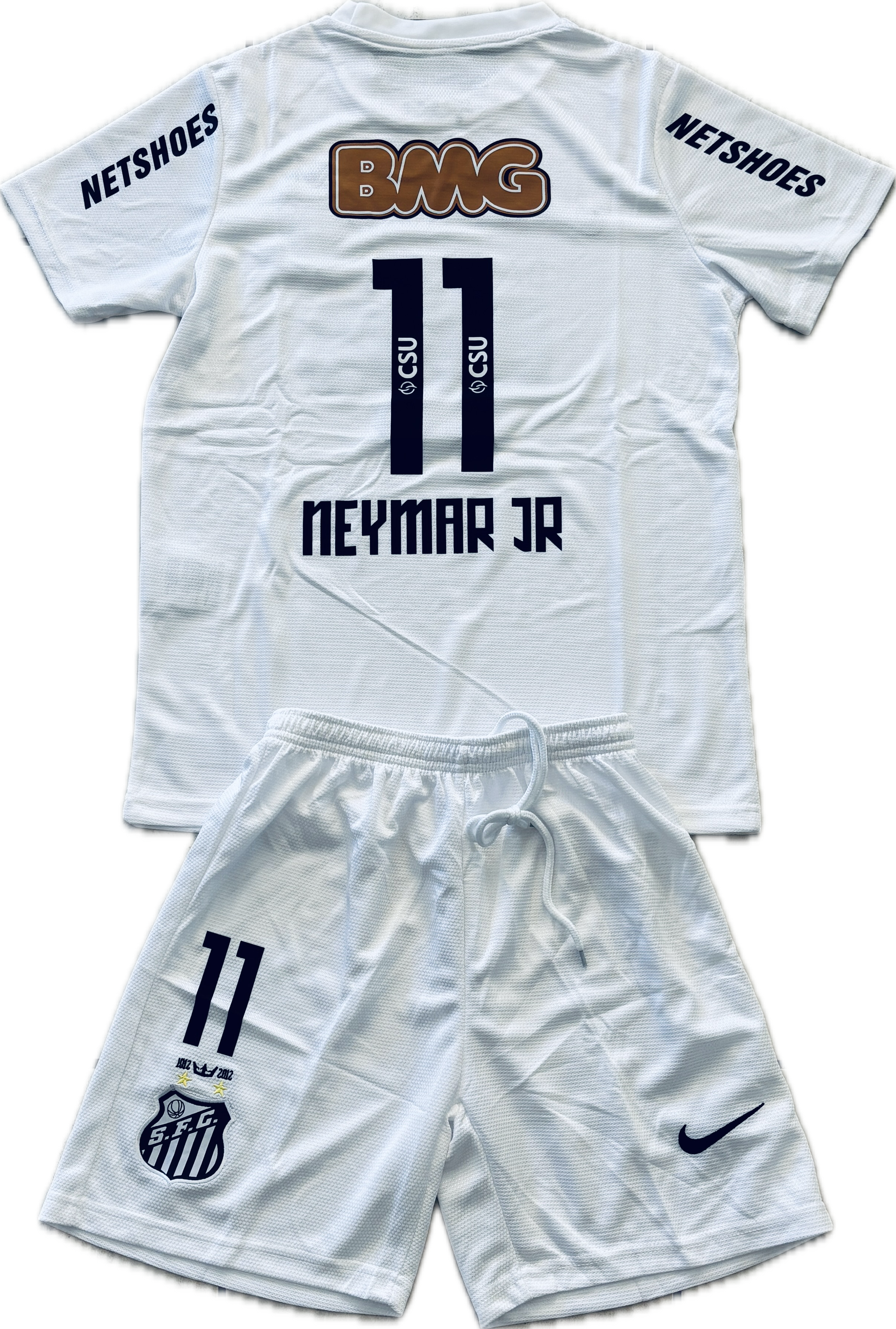Neymar JR 11 Nike Santos FC Soccer Jersey Classic White