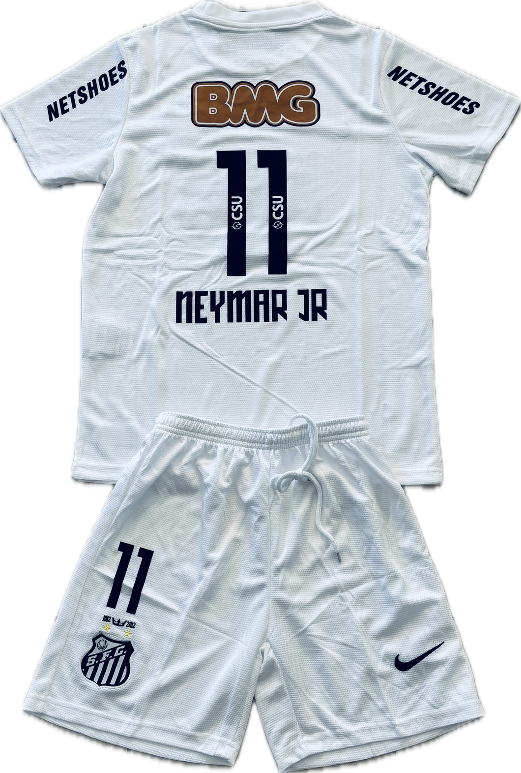 Neymar JR 11 Nike Santos FC Soccer Jersey Classic White Football Shirt YOUTH